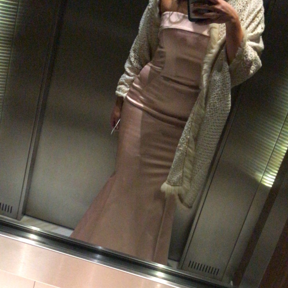 Malena strapless gown in shell - Picture 5 of 6